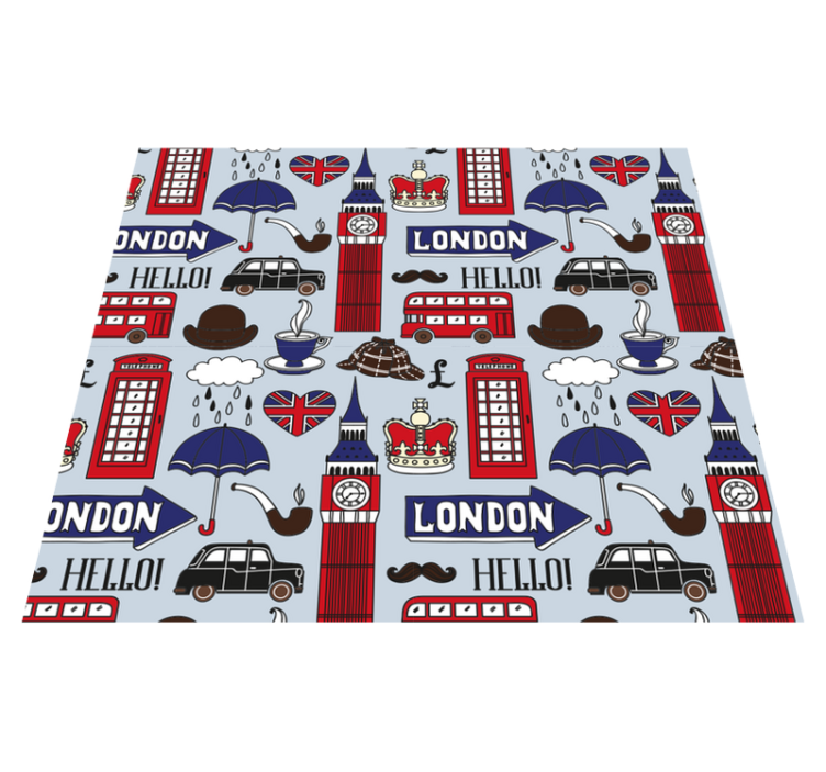 Tapis vinyle chambre best of british londres - TenStickers