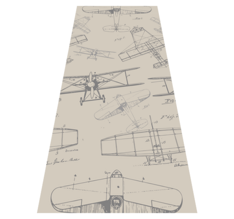 Tapis vinyle chambre motif avions vintage - TenStickers