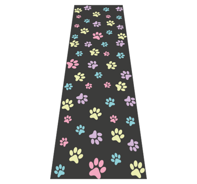 Tapis vinyle chambre empreintes de chien colorées - TenStickers