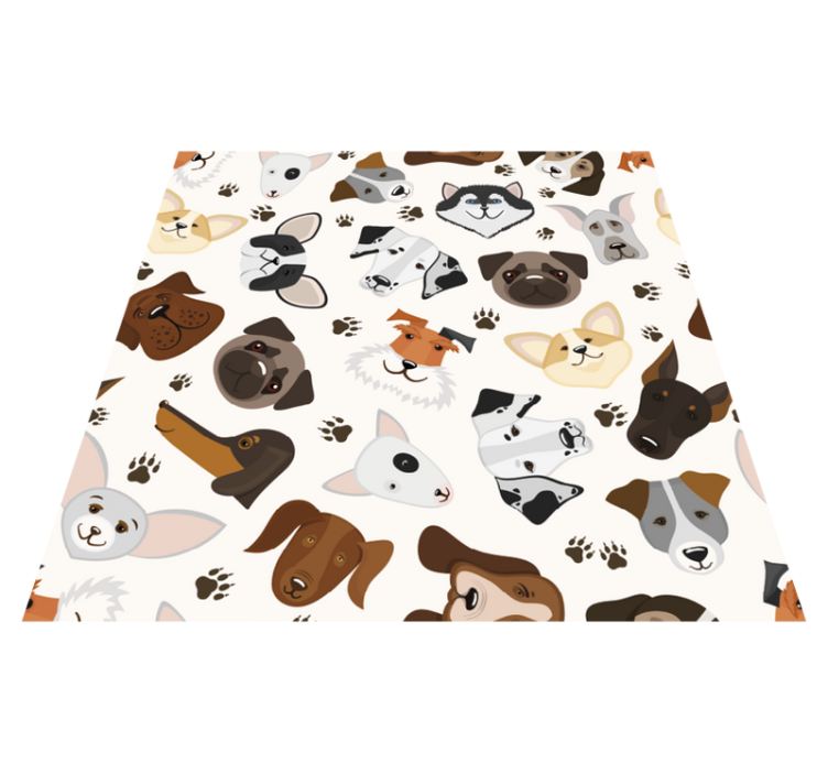 Tapis vinyle chambre motif chiots et chiens mignons - TenStickers