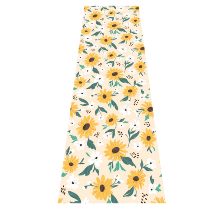 Tapis vinyle chambre fond beige tournesol - TenStickers