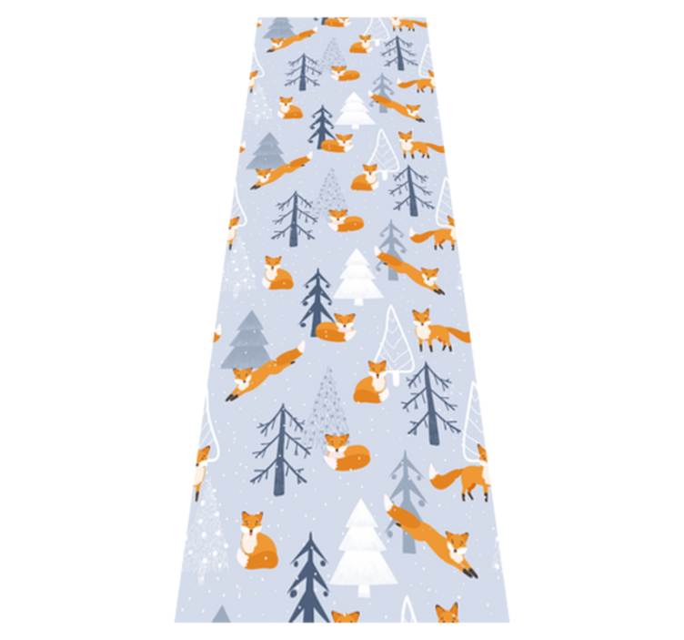 Tapis vinyle chambre motif forêt d'hiver renard mignon - TenStickers