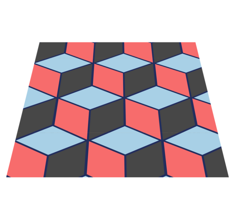 Tapis vinyle chambre carrés géométriques 3d - TenStickers