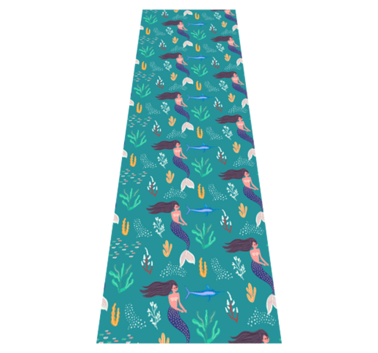 Tapis vinyle chambre sirènes et poissons épée - TenStickers
