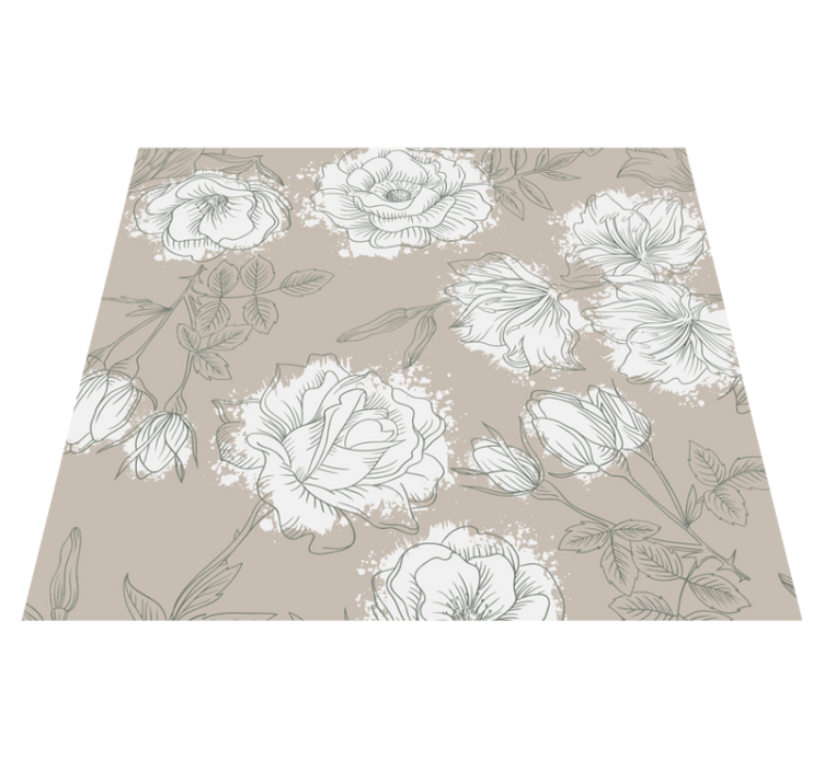Tapis vinyle chambre pivoines style vintage - TenStickers