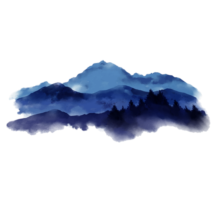 Tapis vinyle nature montagnes en papier découpé - TenStickers
