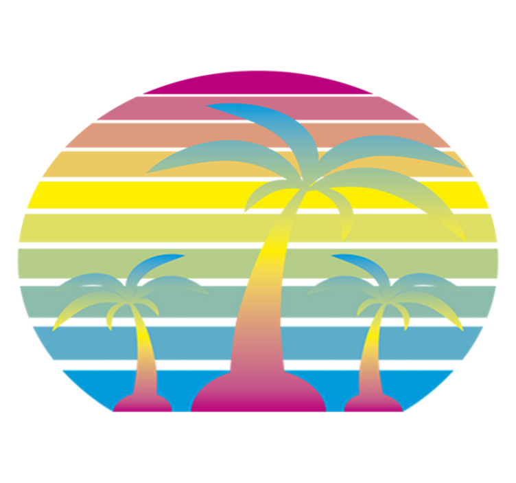 Tapis vinyle nature coucher de soleil vintage 80's - TenStickers