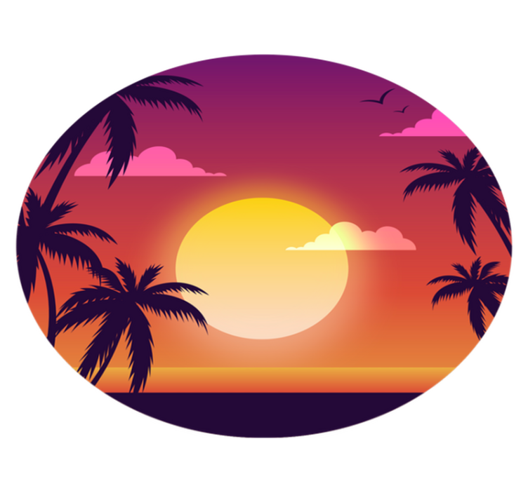Tapis vinyle nature coucher de soleil des années 70 - TenStickers
