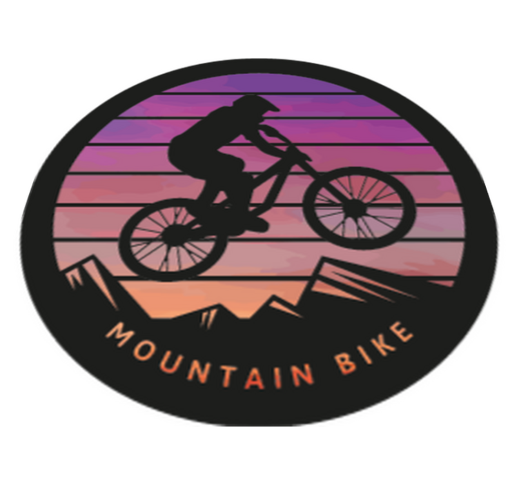 Tapis vinyle nature montagnes vététiste - TenStickers