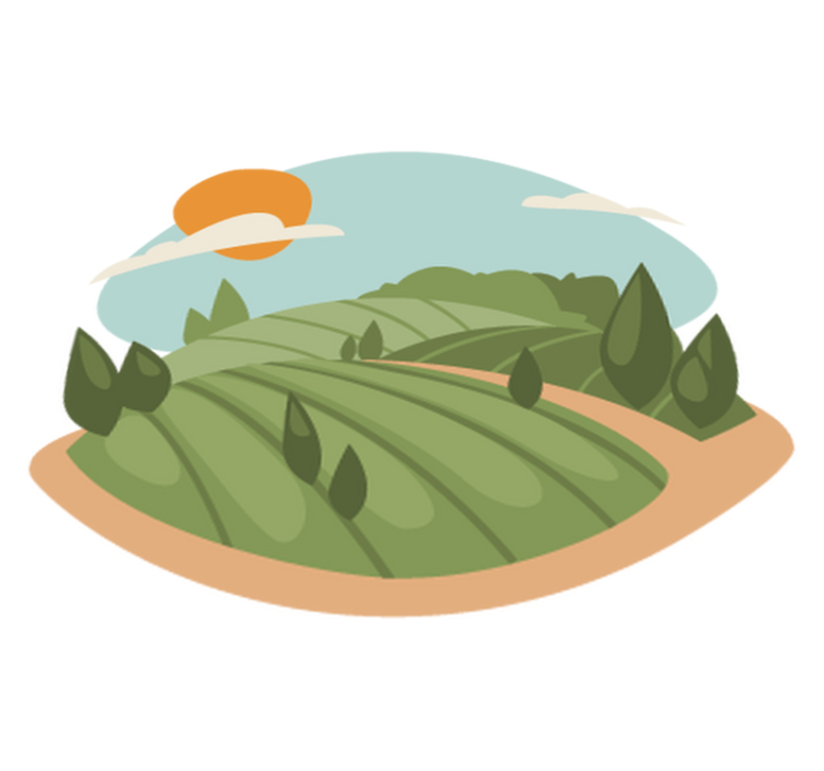 Tapis vinyle nature illustration de champs - TenStickers