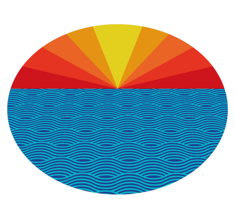 Tapis vinyle nature coucher de soleil rétro - TenStickers