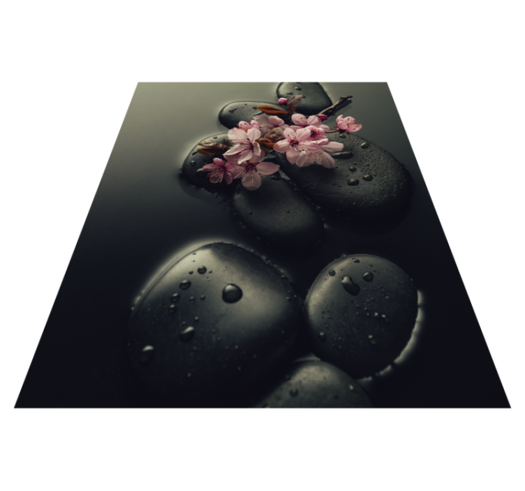 Tapis vinyle nature ambiance zen avec pierre pour wc - TenStickers