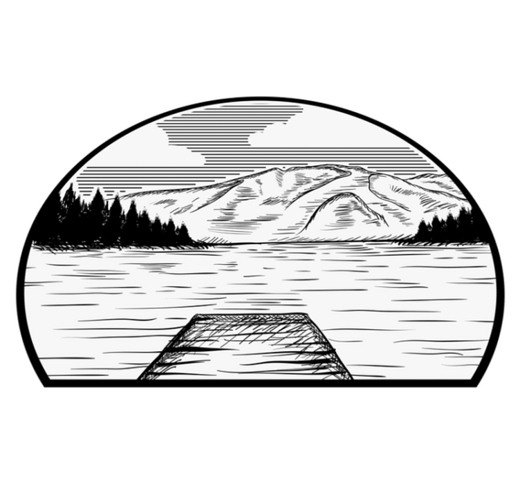 Tapis vinyle nature camping-car lac de pin - TenStickers