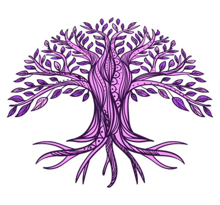 Tapis vinyle nature motif arbre de vie violet - TenStickers