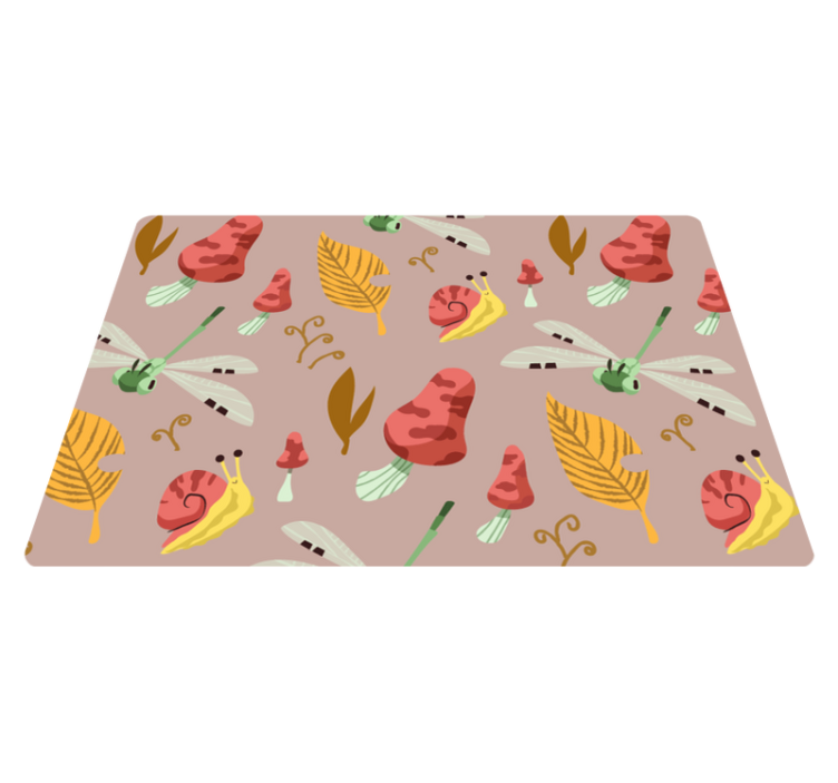 Tapis vinyle nature motif faune et flore automnale - TenStickers