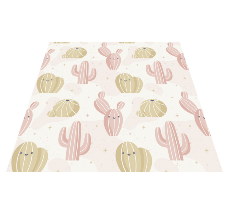 Tapis vinyle nature motif cactus mignon - TenStickers