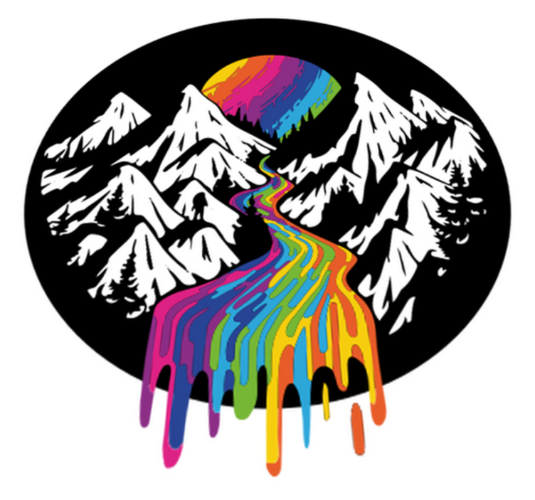 Tapis vinyle nature scène de montagne arc-en-ciel - TenStickers