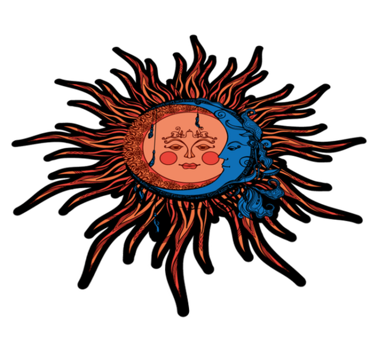 Tapis vinyle nature soleil lune céleste - TenStickers