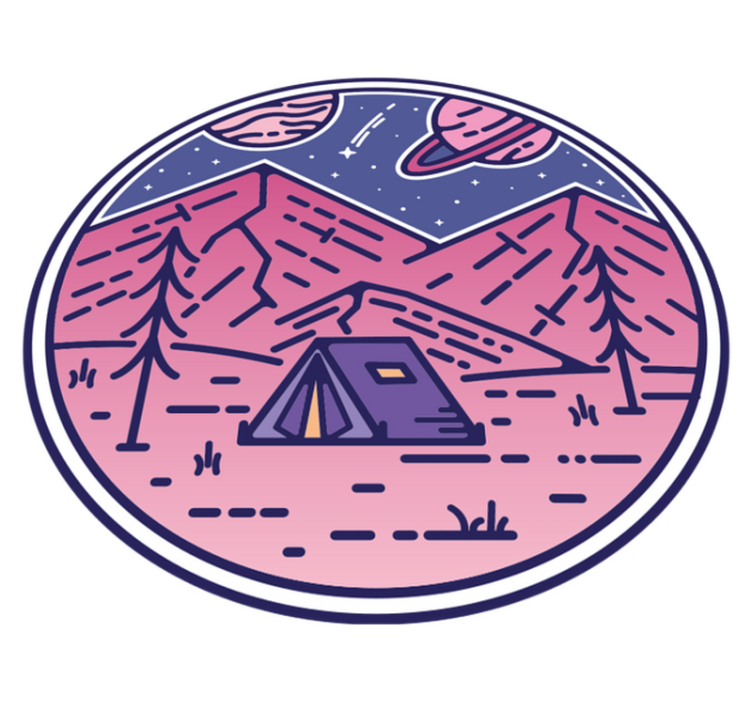Tapis vinyle nature scène d'aventure en camping - TenStickers