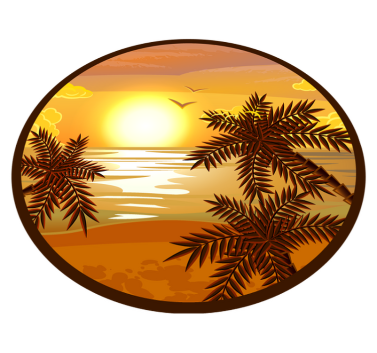 Tapis vinyle nature vue de coucher de soleil serein - TenStickers