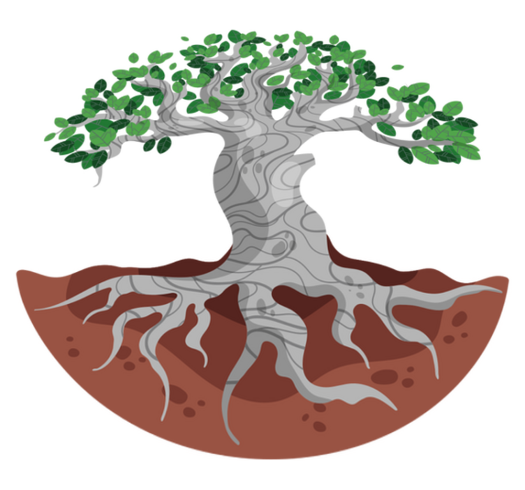 Tapis vinyle nature racines d'arbre stylisées - TenStickers