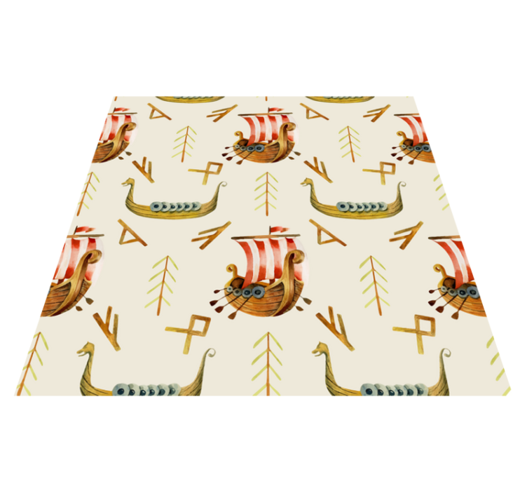 Tapis vinyle nature motif bateau viking - TenStickers