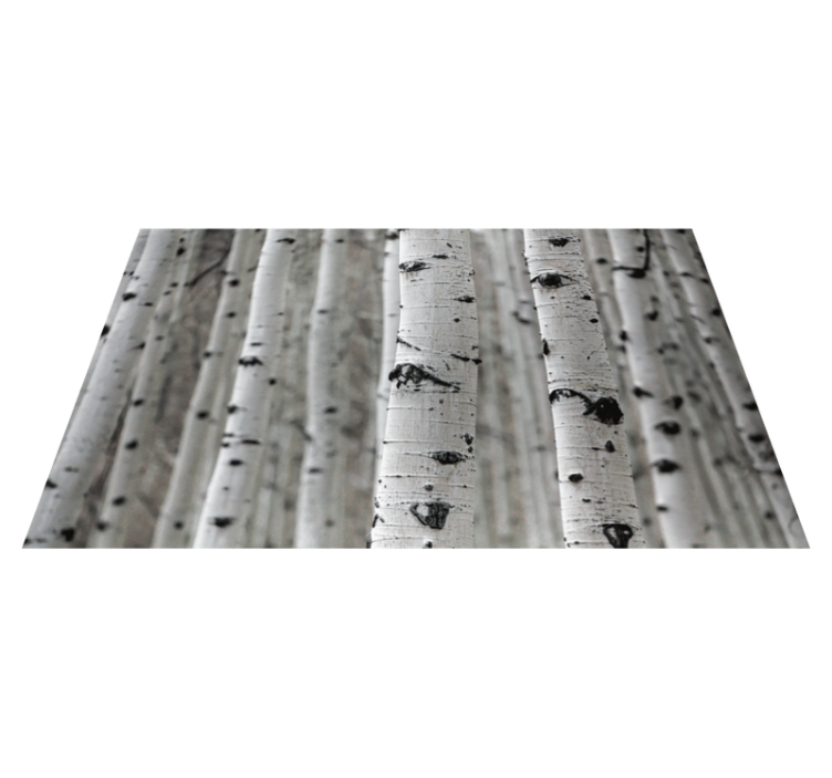 Tapis vinyle nature scène de forêt de bouleaux - TenStickers