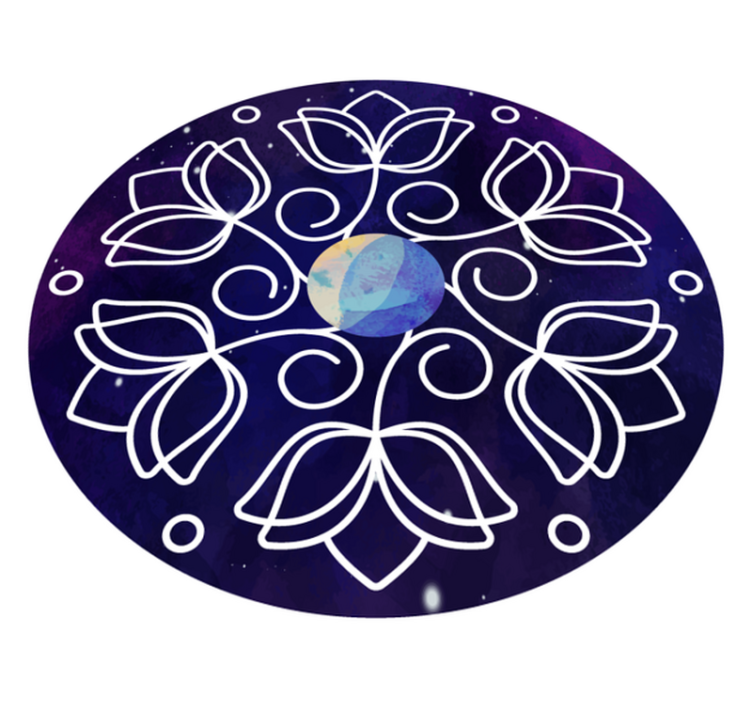 Tapis vinyle nature motif lotus - TenStickers