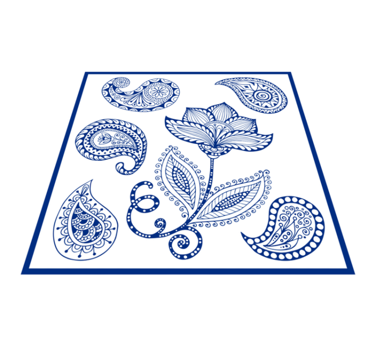 Tapis vinyle nature élément paisley botanique - TenStickers