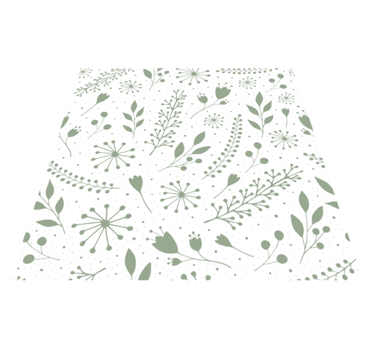 Tapis vinyle fleurs et plantes feuillage vert doux - TenStickers