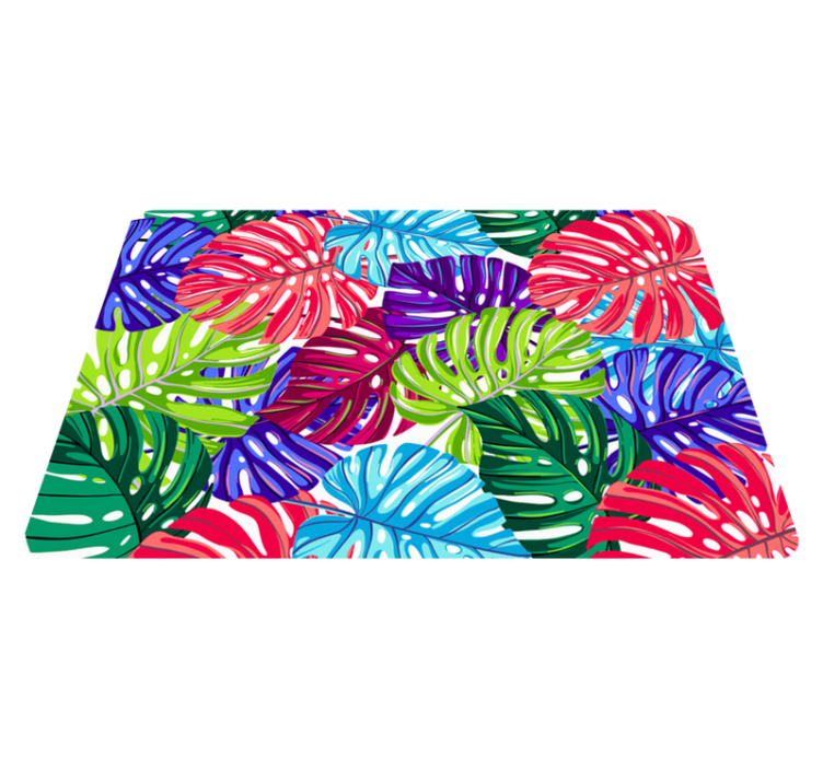 Tapis vinyle fleurs et plantes monstera tropicale - TenStickers