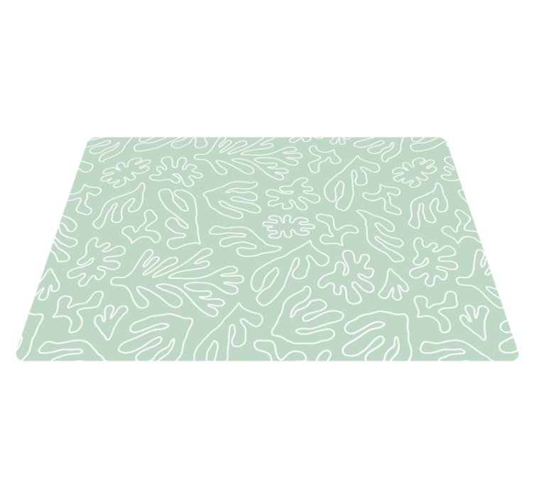 Tapis vinyle fleurs et plantes algue verte pensée - TenStickers