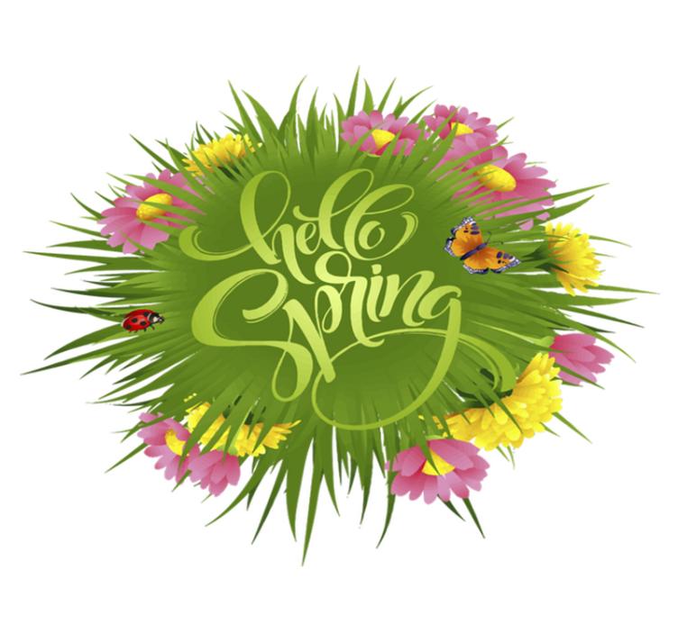 Tapis vinyle fleurs et plantes champêtre printemps - TenStickers