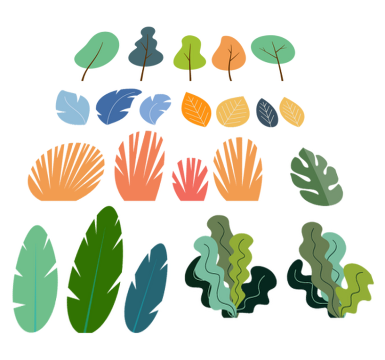 Tapis vinyle fleurs et plantes feuilles tropicales - TenStickers