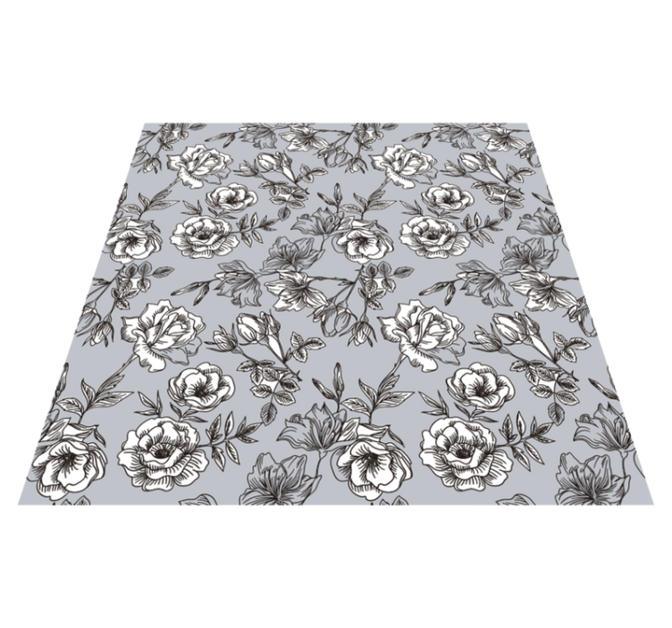 Tapis vinyle fleurs et plantes fleurs translucides - TenStickers