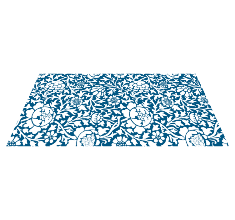 Tapis vinyle fleurs et plantes bleu marine - TenStickers