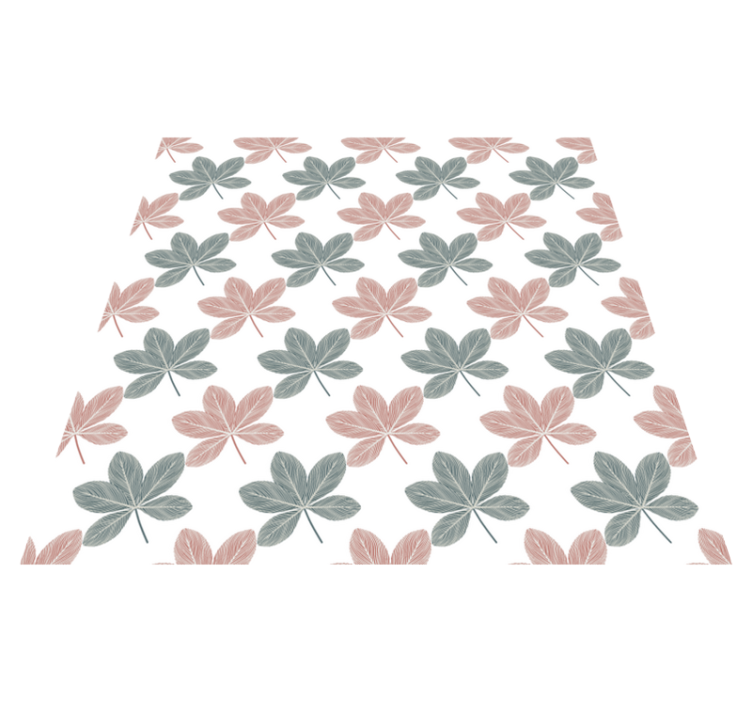 Tapis vinyle fleurs et plantes design acrylique bleu et rose - TenStickers