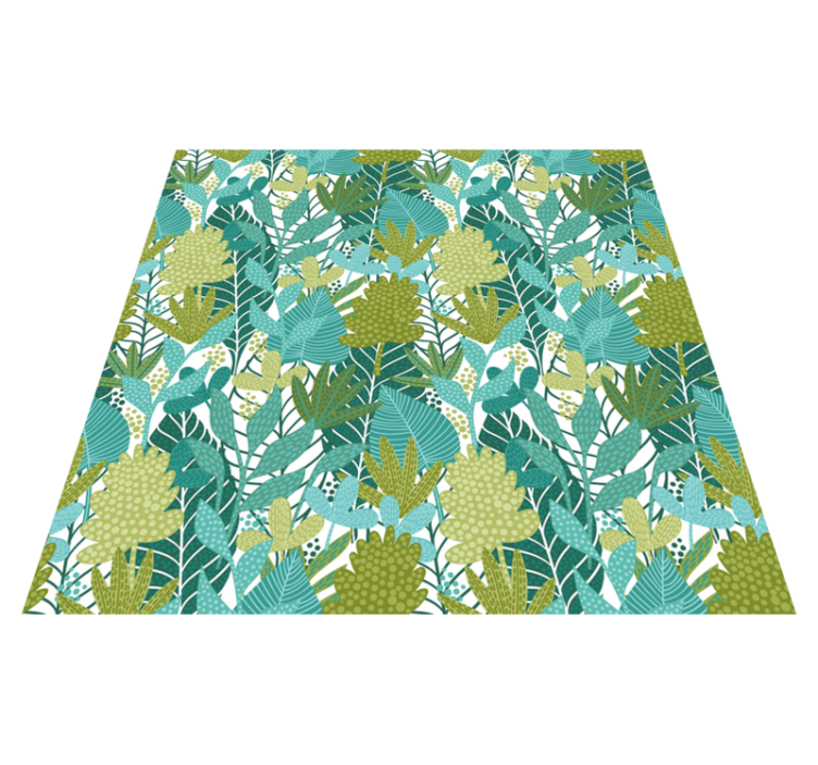 Tapis vinyle fleurs et plantes feuilles boho tropicales - TenStickers