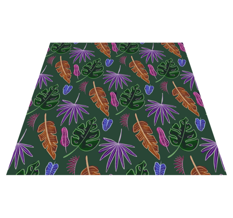 Tapis vinyle fleurs et plantes néon géométrique - TenStickers