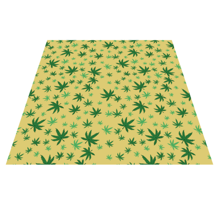 Tapis vinyle fleurs et plantes motif cannabis sans couture - TenStickers