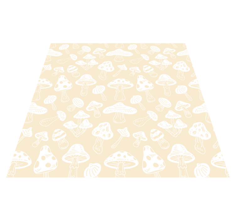 Tapis vinyle fleurs et plantes designs champignons beiges - TenStickers