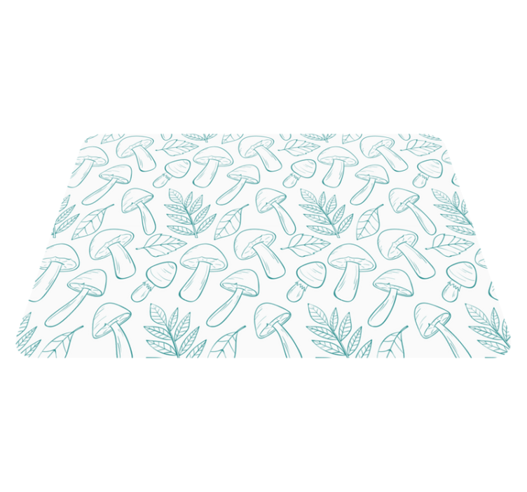 Tapis vinyle fleurs et plantes champignons bleu clair - TenStickers
