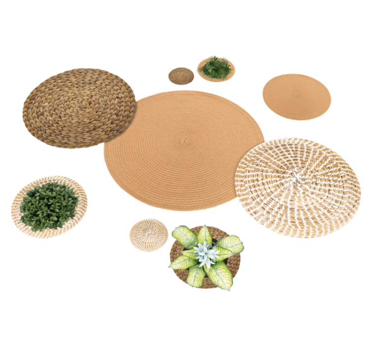 Tapis vinyle fleurs et plantes jardin et osier - TenStickers