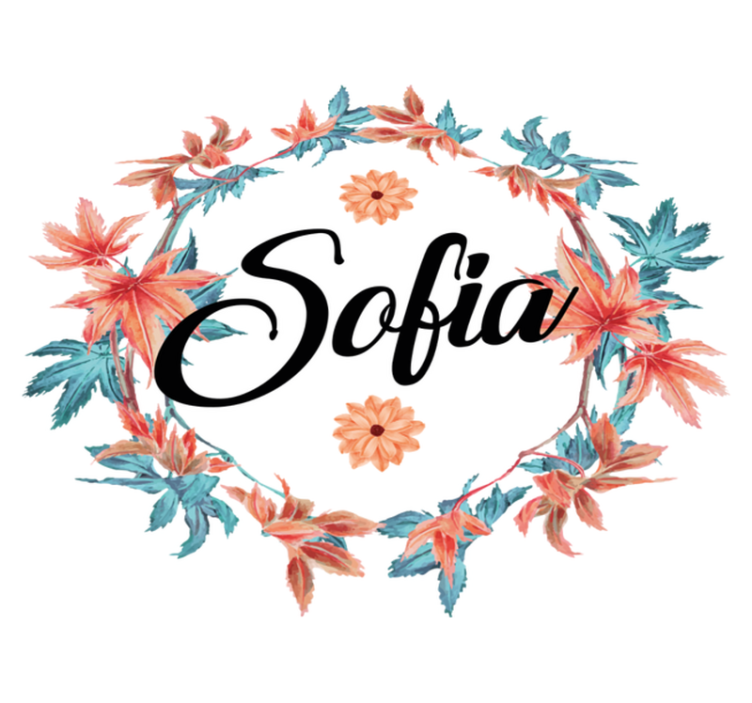 Tapis vinyle fleurs et plantes couronne automnale avec nom - TenStickers