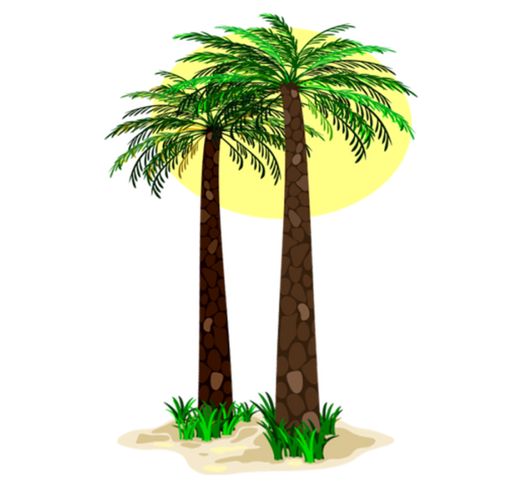 Tapis vinyle fleurs et plantes palmiers tropicaux - TenStickers