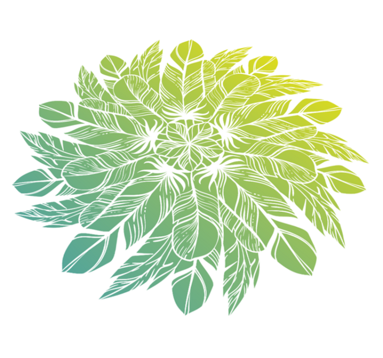 Tapis vinyle fleurs et plantes motif circulaire feuillu - TenStickers