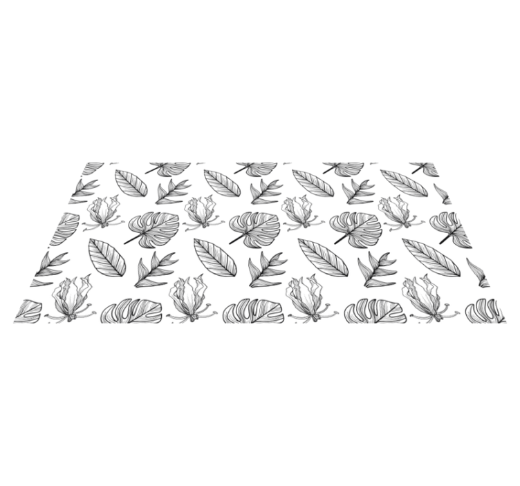 Tapis vinyle fleurs et plantes motifs feuillus - TenStickers