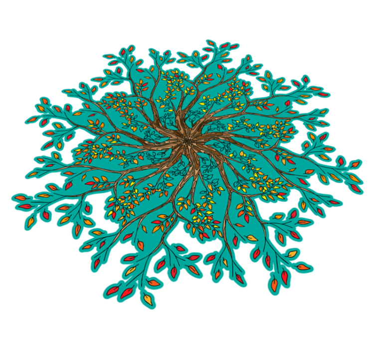 Tapis vinyle fleurs et plantes concept arbre vibrant - TenStickers