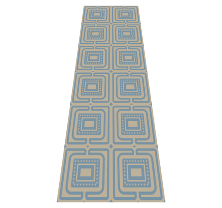 Tapis vinyle chambre texture carrés bronze et bleu foncé - TenStickers
