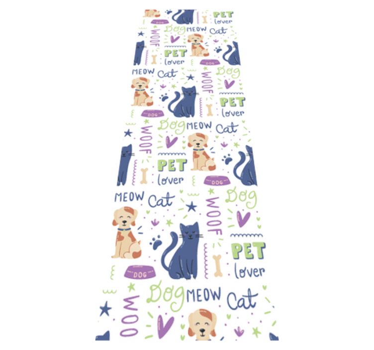 Tapis vinyle chambre dessin coloré avec des chiens - TenStickers